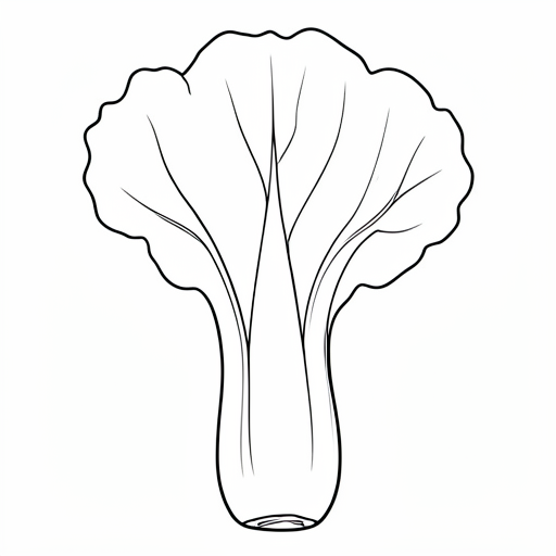 Printable outline of Bok Choy
