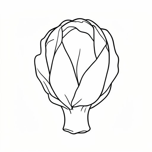 Printable outline of Brussels Sprout