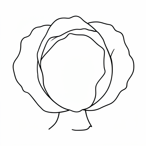 Printable outline of Cabbage
