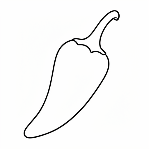 Printable outline of Chili Pepper