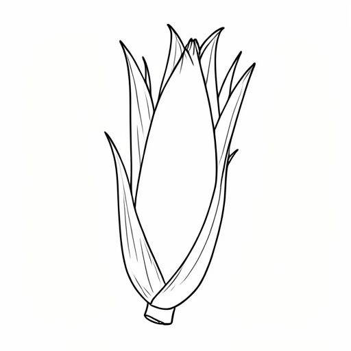 Printable outline of Corn Husk
