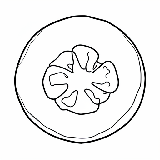 Printable outline of Cucumber Slice