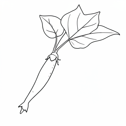 Printable outline of Snow Pea
