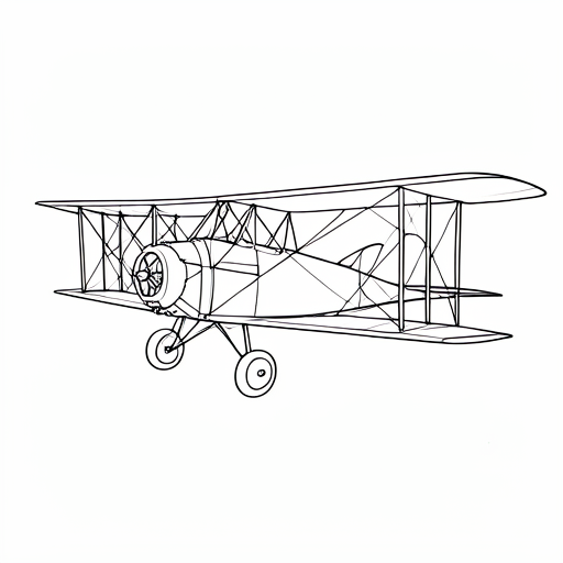 Printable outline of Biplane