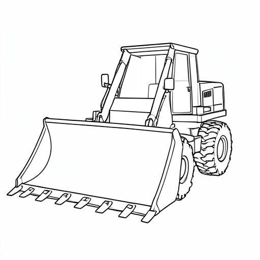 Printable outline of Bulldozer Blade