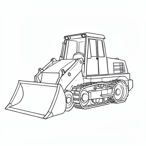 Printable outline of Bulldozer