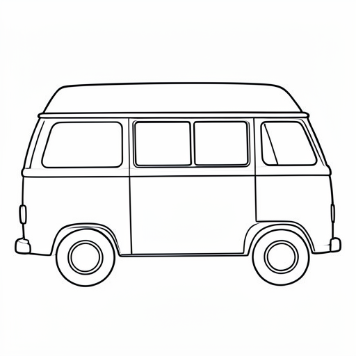 Printable outline of Camper Van