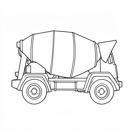Printable outline of Cement Mixer