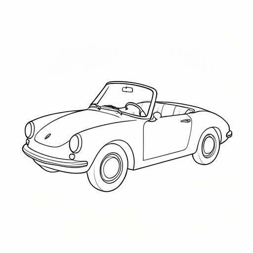 Printable outline of Convertible Car