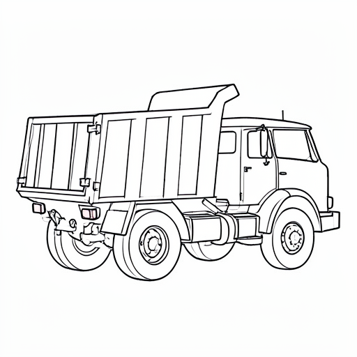 Printable outline of Dump Truck
