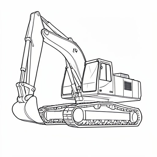 Printable outline of Excavator