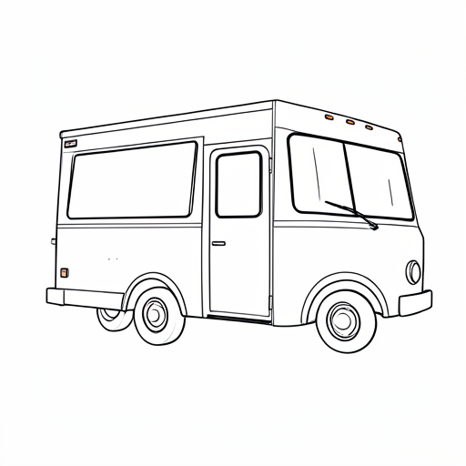 Printable outline of Food Truck