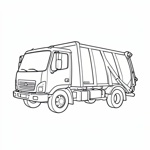 Printable outline of Garbage Truck