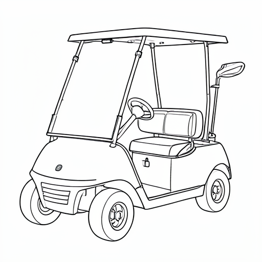 Printable outline of Golf Cart