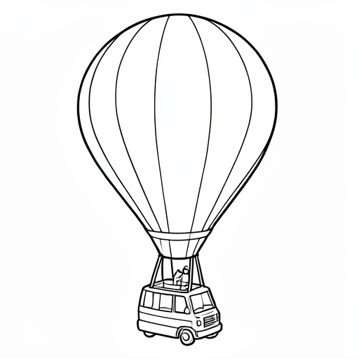 Printable outline of Hot Air Balloon