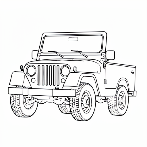 Printable outline of Jeep