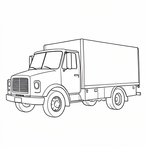 Printable outline of Mail Truck