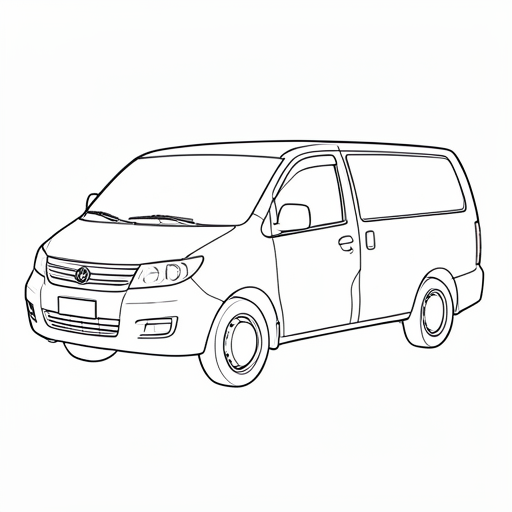 Printable outline of Minivan