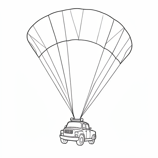 Printable outline of Parachute Jump