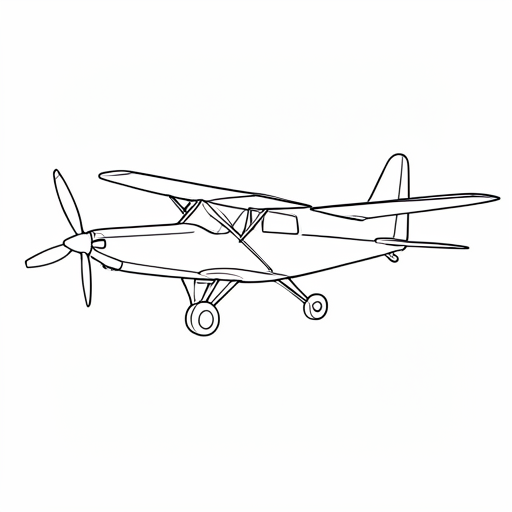 Printable outline of Propeller Plane