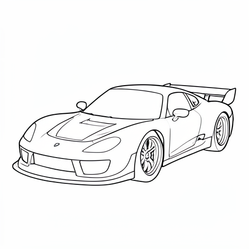 Printable outline of Race Car
