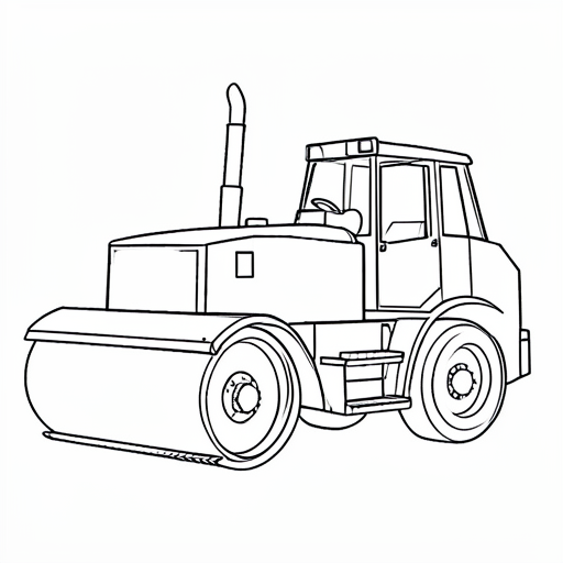 Printable outline of Road Roller