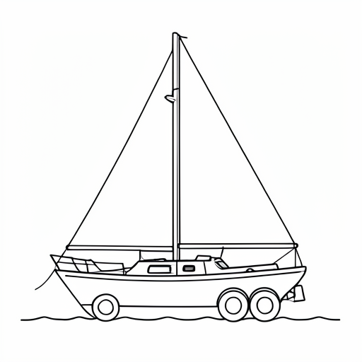 Printable outline of Sailboat