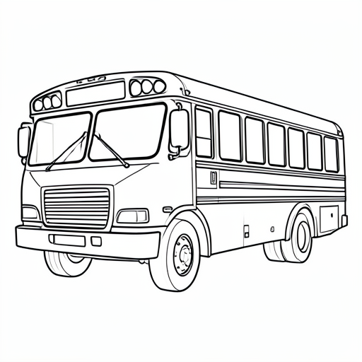 Printable outline of School Bus