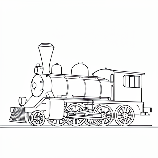 Printable outline of Steam Locomotive