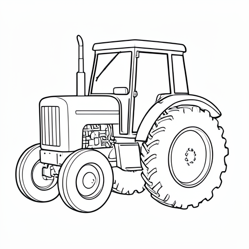 Printable outline of Tractor