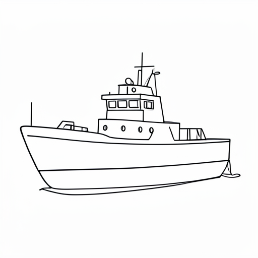 Printable outline of Tugboat