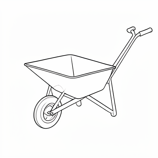 Printable outline of Wheelbarrow