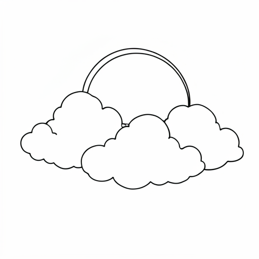 Printable outline of Partly Cloudy