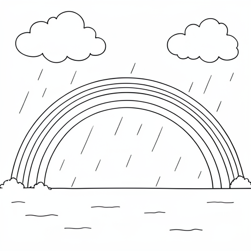 Printable outline of Rainbow Weather