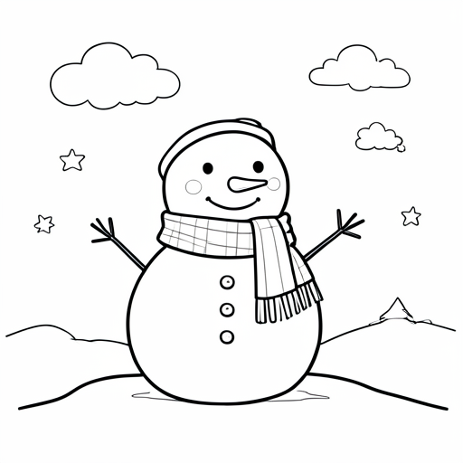 Printable outline of Snowman Weather