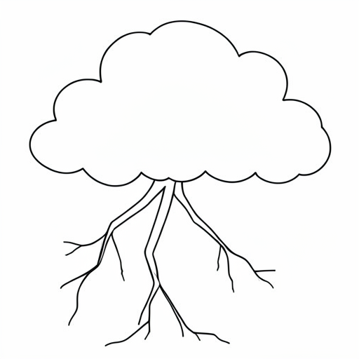 Printable outline of Thunderstorm
