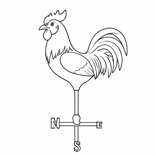 Printable outline of Weather Vane